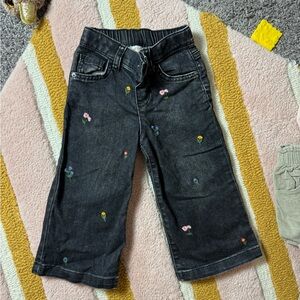 Cat & Jack Black Jeans with Floral Embroidery